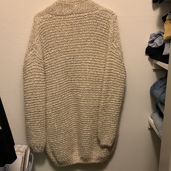 alya repaired tan flower cardigan size small - Picture 6 of 6